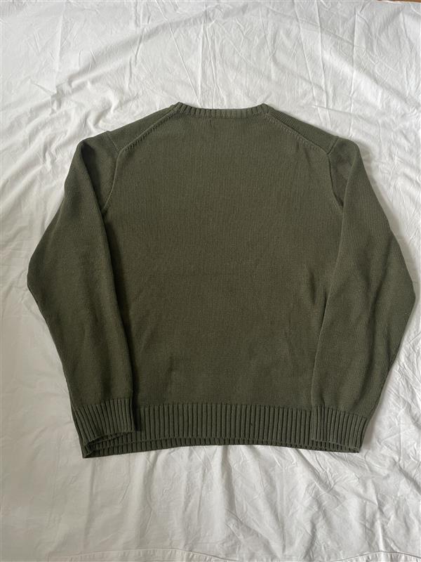 Olivgrön Ralph Lauren Stickad tröja - Storlek XL