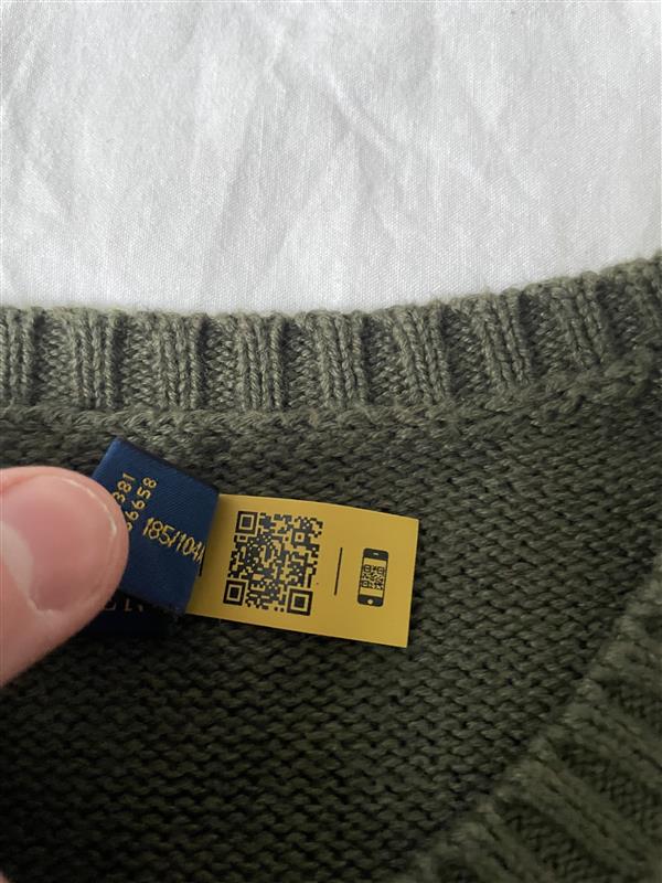 Olivgrön Ralph Lauren Stickad tröja - Storlek XL